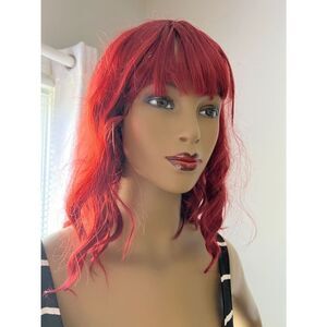 Amazon Red Wavy Wig with Fringe